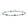 Rhodium Over 10k White Gold Diamond and Green Emerald Bracelet