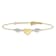 14k Two-tone Gold Puffed Love Heart and Diamond-Cut Hearts Bracelet