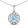 1.90ctw 14K White Gold Aquamarine and White Diamond Pendant with 18 inch
Cable Chain