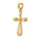 14k Yellow Gold 3D Polished Twisted Cross Pendant