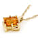 Citrine Square Solitaire Pendant Necklace In 18K Gold Over Sterling
Silver 2.80ct