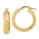 14k Yellow Gold Polished 13/16" Fancy Hoop Earrings