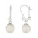 White Cultured Freshwater Pearl 14k White Gold Earrings 7-7.5mm