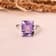 Amethyst with White Zircon Accents Rhodium Over Sterling Silver
Statement Ring, 5.96ctw