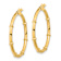 14k Yellow Gold 1 1/8" Polished and Fancy Hoop Earrings