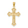 14k Yellow Gold Textured Budded Cross Pendant