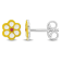 Children's Yellow Enamel Flower Stud Earrings in Sterling Silver