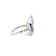 Tanzanite 9x4.5mm Marquise and White Zircon Rhodium Over Sterling Silver Ring