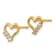 14k Yellow Gold Cubic Zirconia Children's Heart Post Earrings