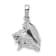 Rhodium Over Sterling Silver Polished 3D Conch Shell Pendant