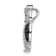Rhodium Over Sterling Silver Black and White Cubic Zirconia Owl Slide Pendant