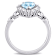 Created White Sapphire, Sky Blue Topaz and Diamond 10K White Gold Ring 1.97ctw