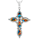 SpIny Oyster And Turquoise Cross Enhancer Necklace In Oxidized Sterling Silver