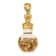 14k Yellow Gold 3D Leaf In Bottle Charm