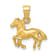 14K Yellow Gold Diamond-cut Horse Pendant