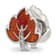 Sterling Silver Cubic Zirconia Enamel Ember Red Leaf Bead