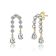 CZ Pear Shape Drop Earrings In 14K Gold Over Brass