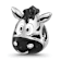 Sterling Silver Kids Enamel Zebra Face Bead