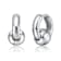 Ball Accent Huggie Earrings In Rhodium Over Brass