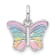Rhodium Over Sterling Silver Multi-color Enameled Butterfly Children's Pendant