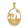 14k Yellow Gold Multi-color Enamel Dolphin Jumping In Beach Scene Charm