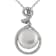 11-12mm Button White Cultured Freshwater Pearl and CZ Rhodium Over
Sterling Silver Pendant