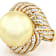 Golden South Sea Simulant Pearl Cocktail Ring In 18K Gold Over Sterling Silver
