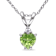 Peridot & Diamond 10K White Gold Pendant With Chain 0.52ctw