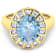 3.32ctw Blue Aquamarine and Diamond 14K Yellow Gold Halo Ring