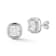 Rachel Zoe Puffed Square CZ Stud Earrings in Rhodium Over Sterling Silver