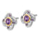 Sterling Silver with 14K Accent Rhodium-plated Amethyst and Pink Quartz Earrings