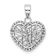 Rhodium Over 14k White Gold Textured Open Wire Heart Pendant