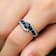 Black Spinel And White Topaz Accents Rhodium Over Sterling Silver Bypass Ring