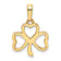 14K Yellow Gold with White Rhodium Diamond-Cut Clover Pendant