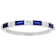 Sapphire Color CZ And White CZ Band Ring In Sterling Silver