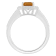 8x6mm Emerald Cut Citrine 1/5 ctw Diamond Rhodium Over Sterling Silver
Halo Ring
