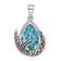 Rhodium Over Sterling Silver Polished and Antiqued Crystal Mermaid Tail Pendant