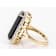 Black Spinel Cocktail Ring In 18K Gold Over Sterling Silver 11.24ctw