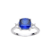 Lab Created Blue Sapphire and White Topaz Rhodium Over Sterling Silver Ring