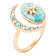 Barse Jewelry Blue Composite Turquoise Gold Tone Celestial Cuff Ring