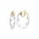 14K Yellow Gold Over Sterling Silver Flower Bamboo Acrylic Hoop Earrings