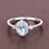 Blue Aquamarine and White Diamond 14K White Gold Halo Ring