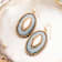 Barse Jewelry Blue Denim Dreams White Mother of Pearl Golden Drop Earrings