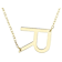 Sideways Initial R Necklace In Solid 14K Yellow Gold 18 Inch