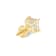 White Cubic Zirconia 14k Yellow Gold Studs With Velvet Gift Box 4.00ctw