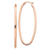 14k Rose Gold 7/8" Square Tube Oval Hoop Earrings