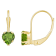 5mm Heart Shape Peridot 10k Yellow Gold Drop Earrings