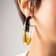 14K Yellow Gold Over Sterling Silver XL Oval Tie Dye Acrylic Hoop
Earrings in Amber and Black