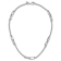 Rhodium Over Sterling Silver Polished and Hammered Link Necklace