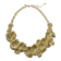 Gold Tone Metal Flower with Crystal Necklace